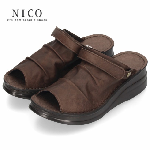 厚底サンダル レディース かかとあり ミュール 靴 NICO ニコ 4039 