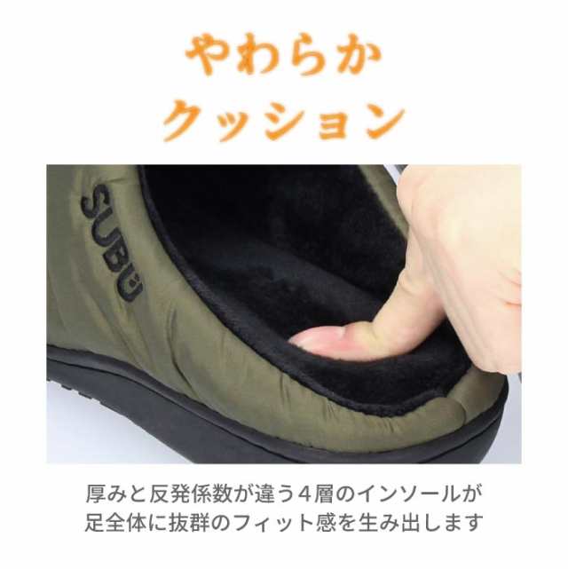 SUBU サンダル 冬用 秋冬 正規品 メンズ レディース スリッパ ルームシューズ 撥水 防汚 ダウンサンダル ボア 起毛 もこもこ あったかい  の通販はau PAY マーケット - Parade ワシントン靴店