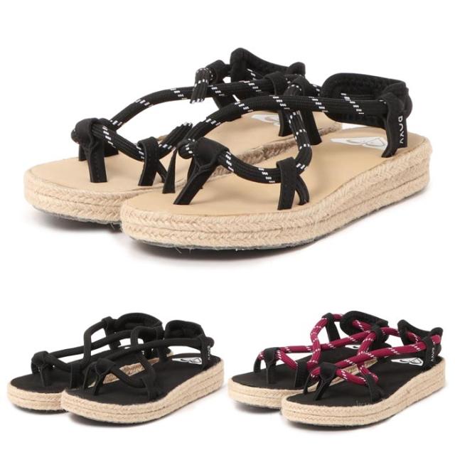 ROXY ロキシー サンダル レディース LIGHTBREEZE RSD212504 ブラック ブラック/レッド ベージュ ストラップサンダル セールの通販は 5,030円