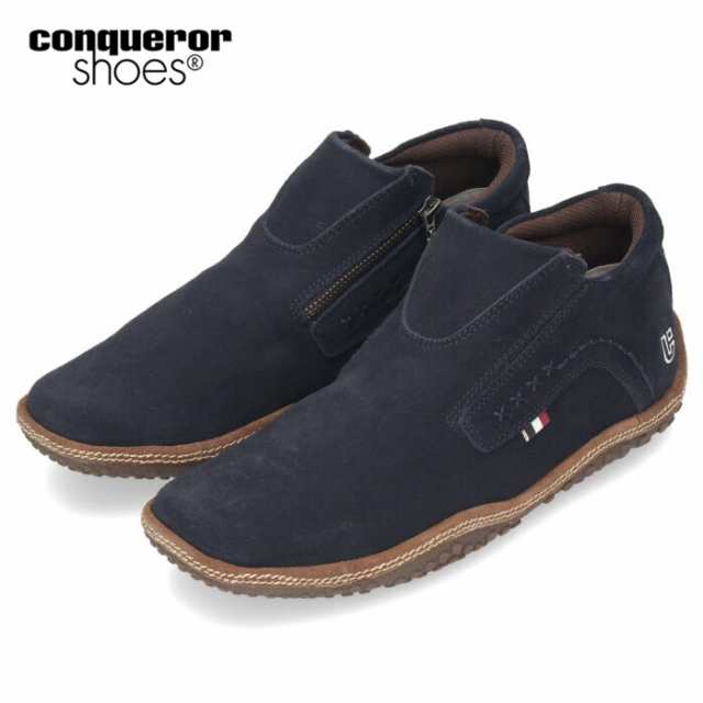 コンカラーシューズ メンズ スニーカー シューズ フォギー 106 conqueror shoes FOGGY ネイビースエード スリッポン カジュアルシューズ