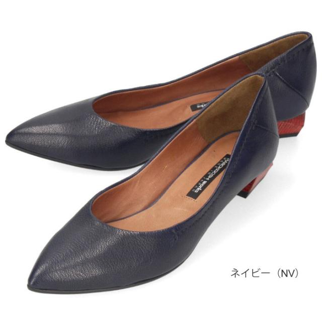 パンプス ローヒール 本革 ラボキゴシ ワークス 12679 ブラック ベージュ ネイビー ブラウン フラットパンプス レディース 靴 日本製 RABOKIGOSHI works_6