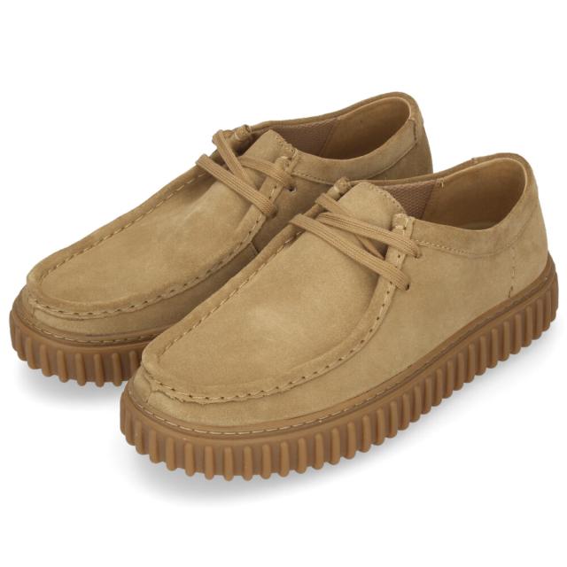 Clarks クラークス レザー スエード スニーカー メンズ Torhill Lo