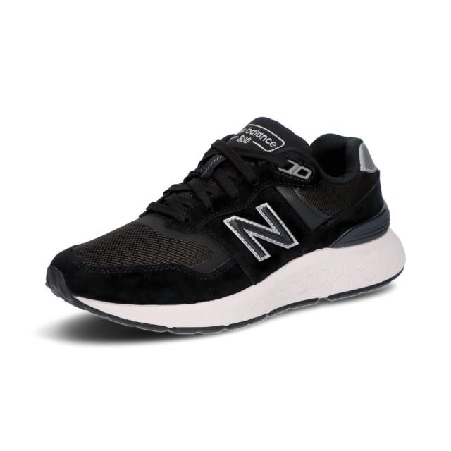 ニューバランス880 レディース スニーカー ウォーキング 幅広 本革 WW880 BK6 2E new balance ブラック 黒 ゆったり 歩きやすい 滑りにくい_1