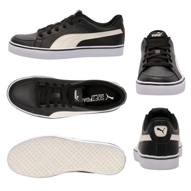 プーマ スニーカー 黒 白 V コート バルク レディース メンズ