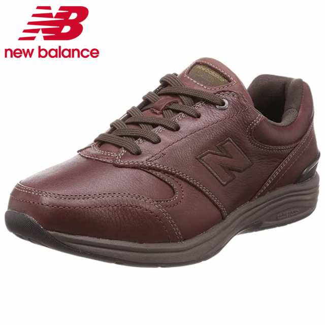 ニューバランス スニーカー ウォーキング メンズ new balance MW585 ブラウン 靴 防水 幅広 6E レザー ファスナー ローカット