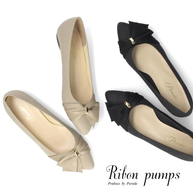 パンプス リボン レディース 日本製 セレモニー フォーマル 低ヒール 2cm 入園式 入学式 卒園式 卒業式 Parade 9020の通販は 6,767円