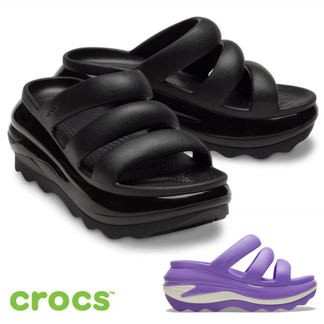 クロックス サンダル 厚底 レディース crocs ブラック 黒