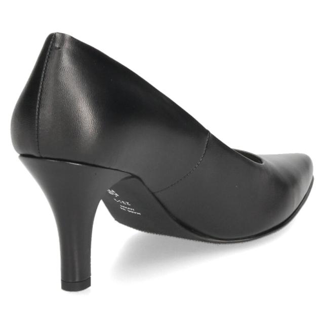パンプス 黒 フォーマル 革 ヒール 7.5cm 日本製 婦人靴 2E きれいめ シンプル オフィス ハイヒール ポインテッドトゥ メルモ MELMO 靴 307475