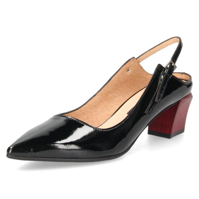 ラボキゴシ ワークス レディース パンプス ストラップ エナメル 黒 5cm ヒール ポインテッドトゥ 2WAY 12814 RABOKIGOSHI works 日本製_7