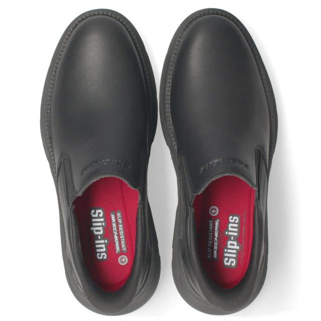 スケッチャーズ スリップインズ メンズ ガルザ スニーカー ビジネスシューズ カジュアル スリッポン ワーク スリップレジスタント SKECHERS Slip-ins 200315 ブラック 黒 軽量 走れる 仕事 本革 Parade限定商品_5
