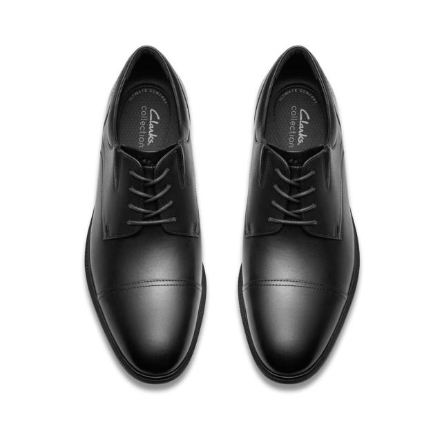 Clarks クラークス 商行為シューズ メンズ Steadwell Cap 26184676 本革 引っ切りない手当て 外鳥毛 歩き分かりやすい 黒 黒いこと