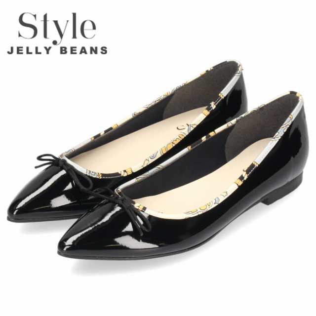 Style Jelly Beans ジェリービーンズ パンプス ローヒール フラットヒール 1178 ブラック エナメル リボン ポインテッドトゥ レディース の通販はau Pay マーケット Parade ワシントン靴店