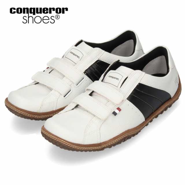 コンカラーシューズ ブリーズツー conqueror shoes BREEZE II メンズ スニーカー ホワイト ブラック カジュアル ベルクロ  ローカット 161