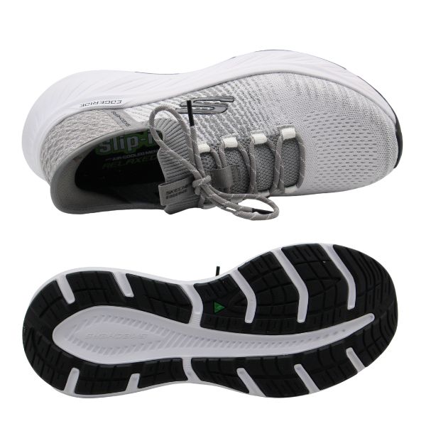 スケッチャーズ スニーカー メンズ スリッポン ウォーキングシューズ ランニング 運動 靴 黒 ブラック グレー 軽量 軽い 人気 履きやすい クッション 通学 通勤 手を使わずに履ける スリッピンズ SKECHERS エッジライド - レイゴ 232932