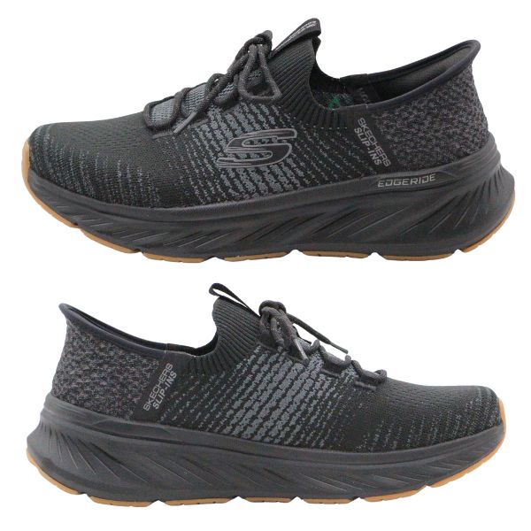スケッチャーズ スニーカー メンズ スリッポン ウォーキングシューズ ランニング 運動 靴 黒 ブラック グレー 軽量 軽い 人気 履きやすい クッション 通学 通勤 手を使わずに履ける スリッピンズ SKECHERS エッジライド - レイゴ 232932