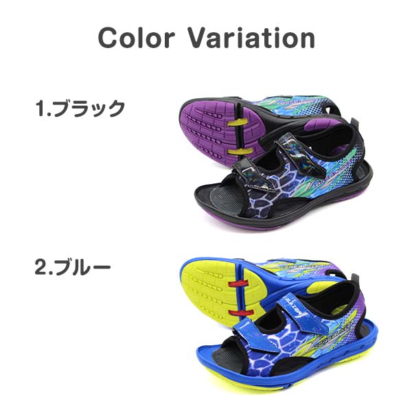 ムーンスター サンダル キッズ ジュニア 子供 靴 黒 ブラック
