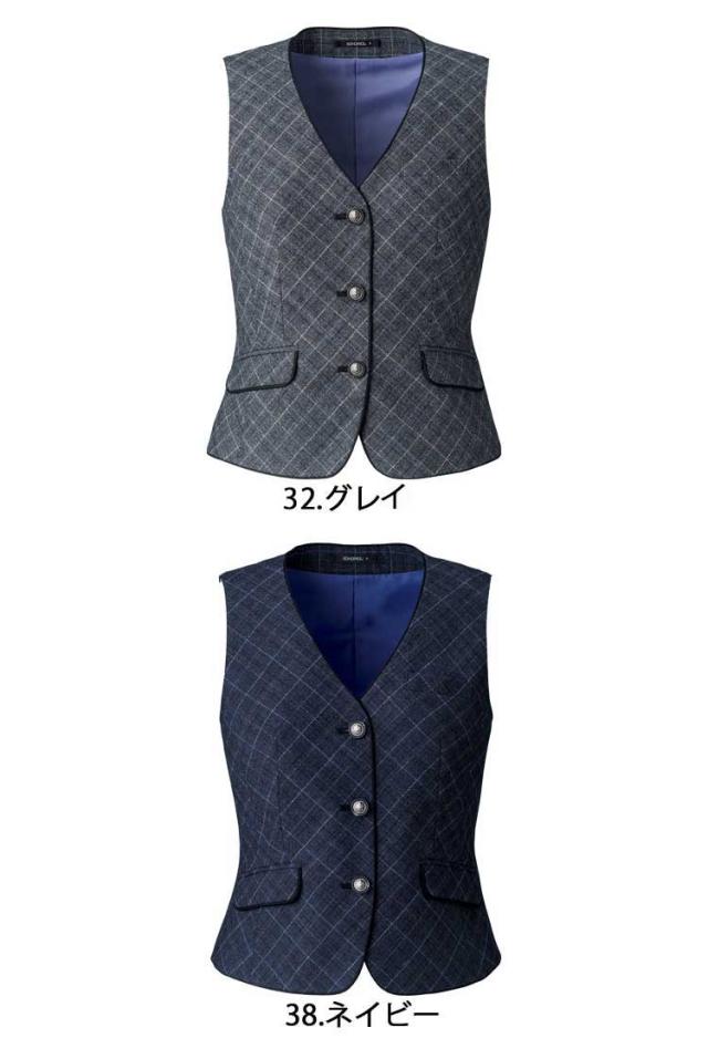 事務服 制服 BON ボンマックスベスト(チェック) AV1268 サイズ17・19号_1
