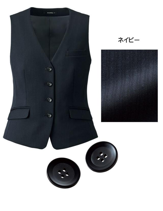 事務服 制服 BONOFFICE ボンオフィス ベスト AV1286 A222シリーズ シャドーストライプニット ボンマックス