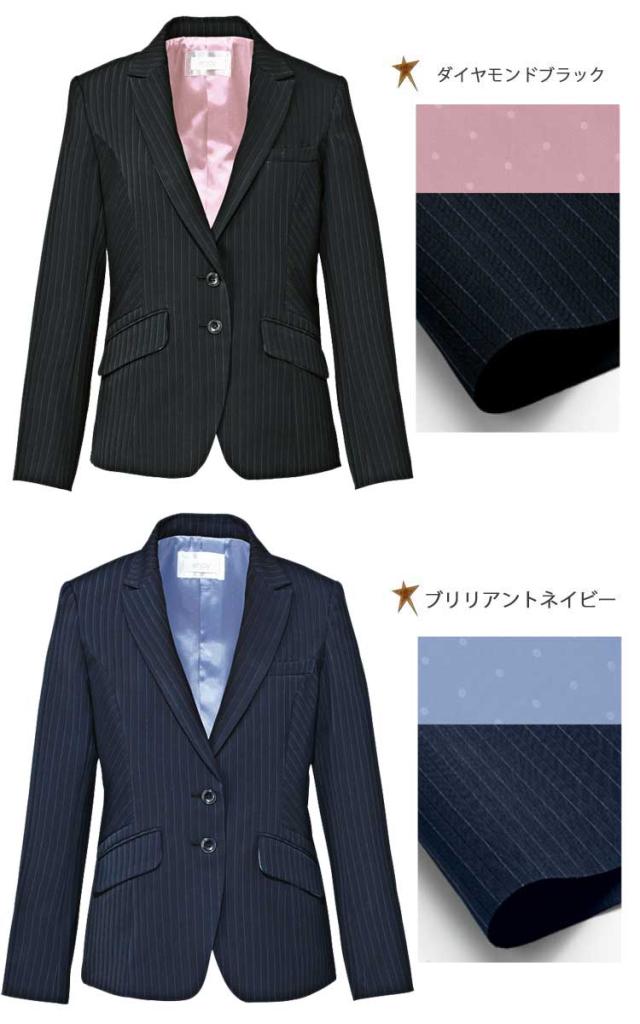 事務服 制服 ENJOY エンジョイ ジャケット EAJ644 ノルディスストライプ カーシーカシマ 大きいサイズ19号_2