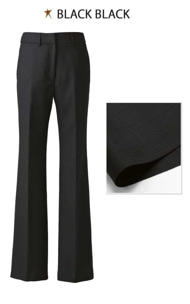 事務服 制服 ENJOY エンジョイ フレアストレートパンツ EAL530 エア千鳥ウインドペーン カーシーカシマ 大きいサイズ23号_3