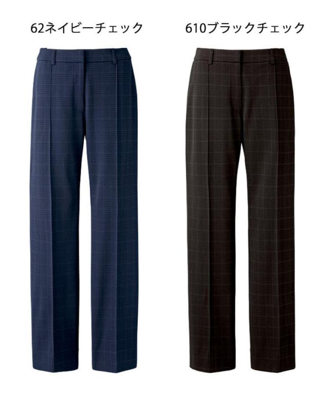 事務服 制服 ENJOY エンジョイ オフィス カーシーカシマ ストレートパンツ EAL902 サイズ23号 エフォートレスチェックニット_1