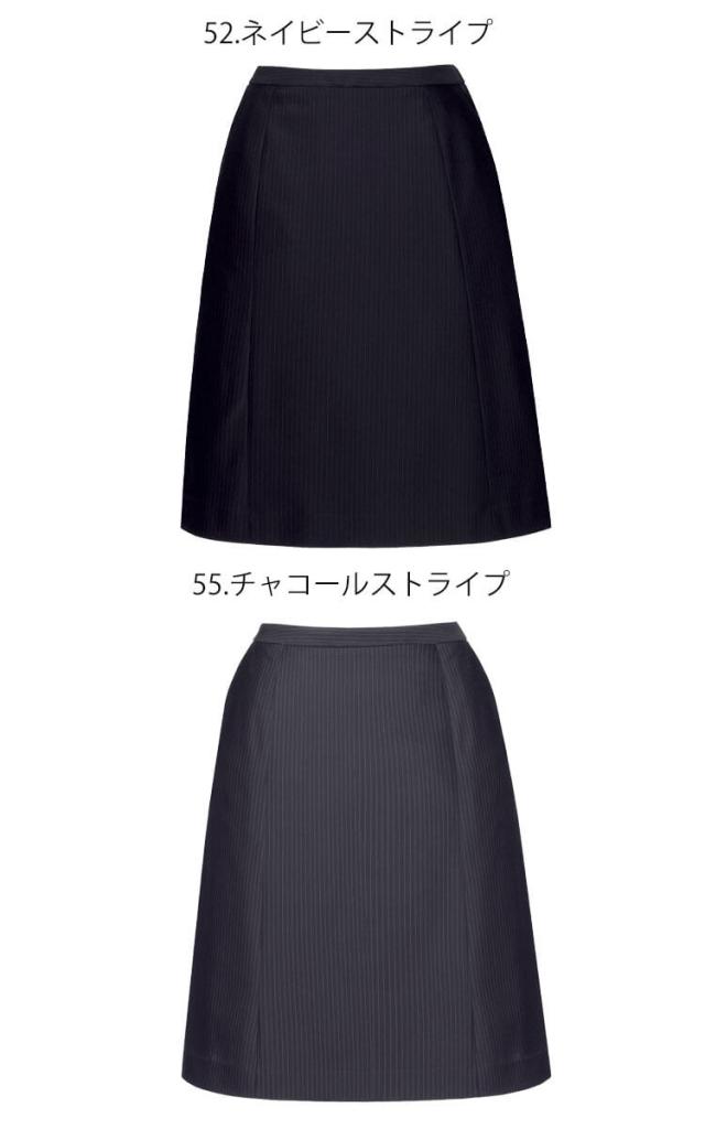 事務服 制服 オフィス ENJOY エンジョイ カーシーカシマ フレアスカート EAS863 サイズ23号 フリーモーションニット_1