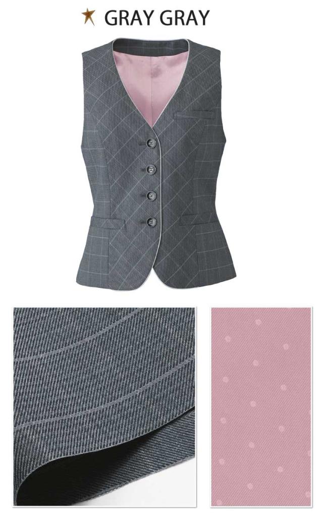 事務服 制服 ENJOY エンジョイ ベスト EAV527 エア千鳥ウインドペーン カーシーカシマ_2