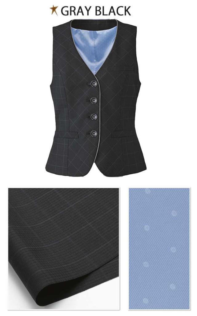 事務服 制服 ENJOY エンジョイ ベスト EAV527 エア千鳥ウインドペーン カーシーカシマ_4