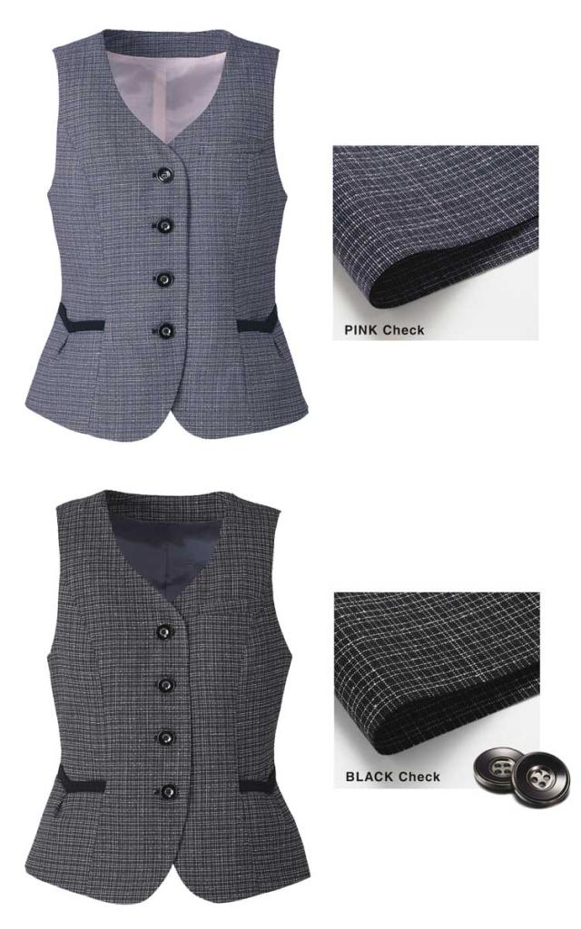 事務服 制服 ENJOY エンジョイ ベスト EAV684 ツイーディーチェック カーシーカシマ_2