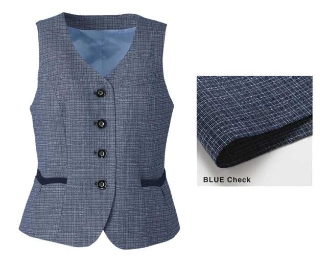 事務服 制服 ENJOY エンジョイ ベスト EAV684 ツイーディーチェック カーシーカシマ_3