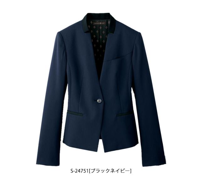 事務服 selery セロリーノーカラージャケット S-24751 大きいサイズ17号・19号_1