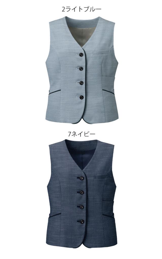 事務服 制服 オフィス FOLK フォーク nuovo ヌーヴォ ベスト FV36442 大きいサイズ19号・21号・23号 マルチカラーツイードマルチカラーツイード_1