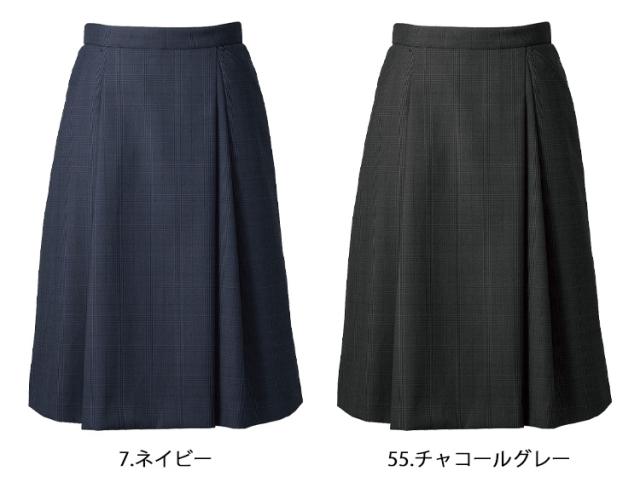 おもてなし 事務服 制服 フォーク ヌーヴォ FOLK nuovo フレアースカート FS45950 大きいサイズ19号・21号・23号 シャドーグレンチェック_1