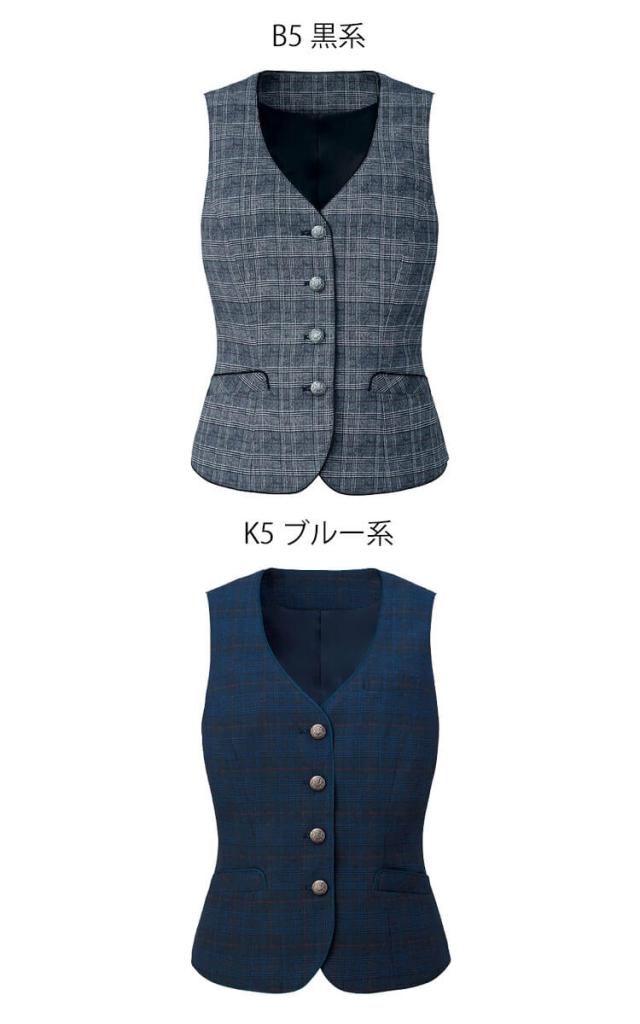 オフィス 事務服 制服 受付 SERVO サーヴォ GROW (グロウ) ベスト GVEL-1862 プリンス・グレンチェク_1