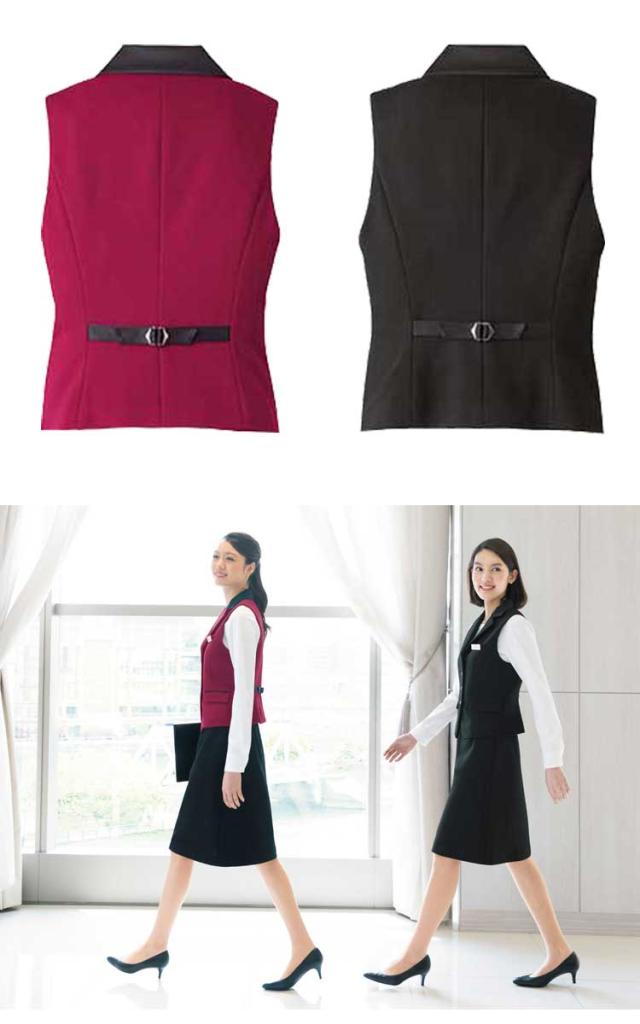 おもてなし制服 受付 ハネクトーンベスト 9760 ラッセルニット_2