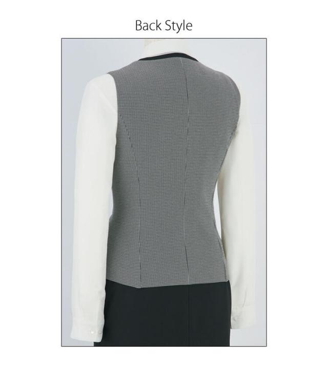 事務服 オフィス 接客 ユニフォーム 制服 en joie アンジョア ベスト 12160 チドリチェック 2025年秋冬新作 サイズ17号・19号 事務服 オフィス 接客 ユニフォーム 制服 en joie アンジョア ベスト