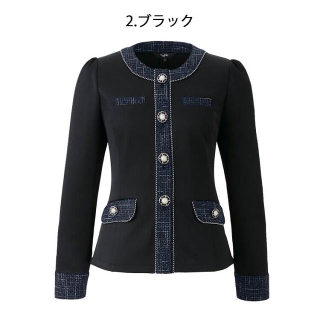 オフィス 接客 制服 en joie アンジョア ジャケット 81515 サイズ17号・19号 ユニバースシリーズ_1