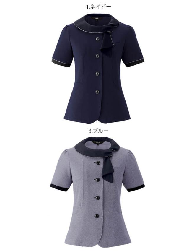 事務服 制服 オフィス ユニフォーム en joie アンジョア オーバーブラウス 26755 サイズ17号・19号  フレッシュニットシリーズ_1
