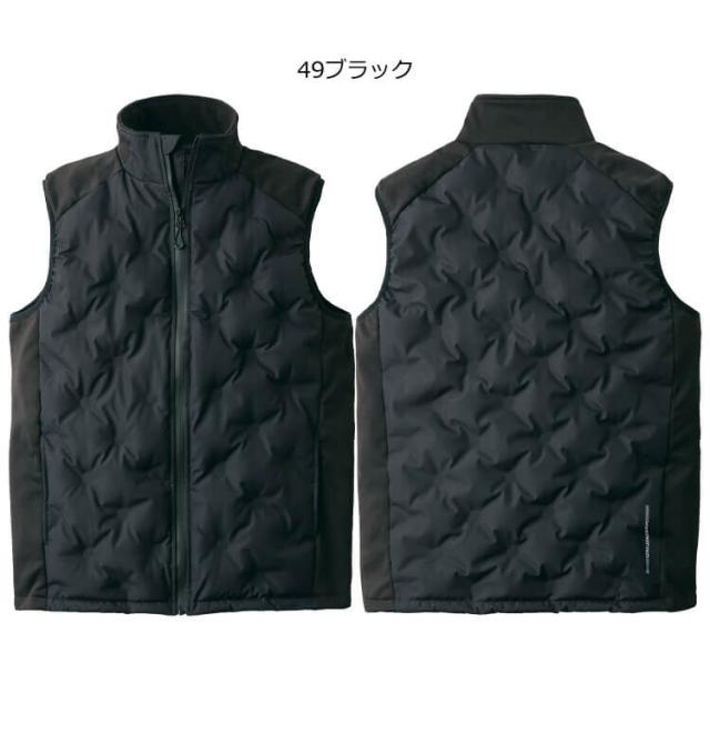 防寒着 クロダルマ シームレス防寒ベスト＋電熱ヒーターセット 54801+