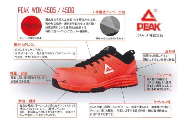 安全靴 ピーク PEAKWOK-4506 PEAK SAFETY セーフティ