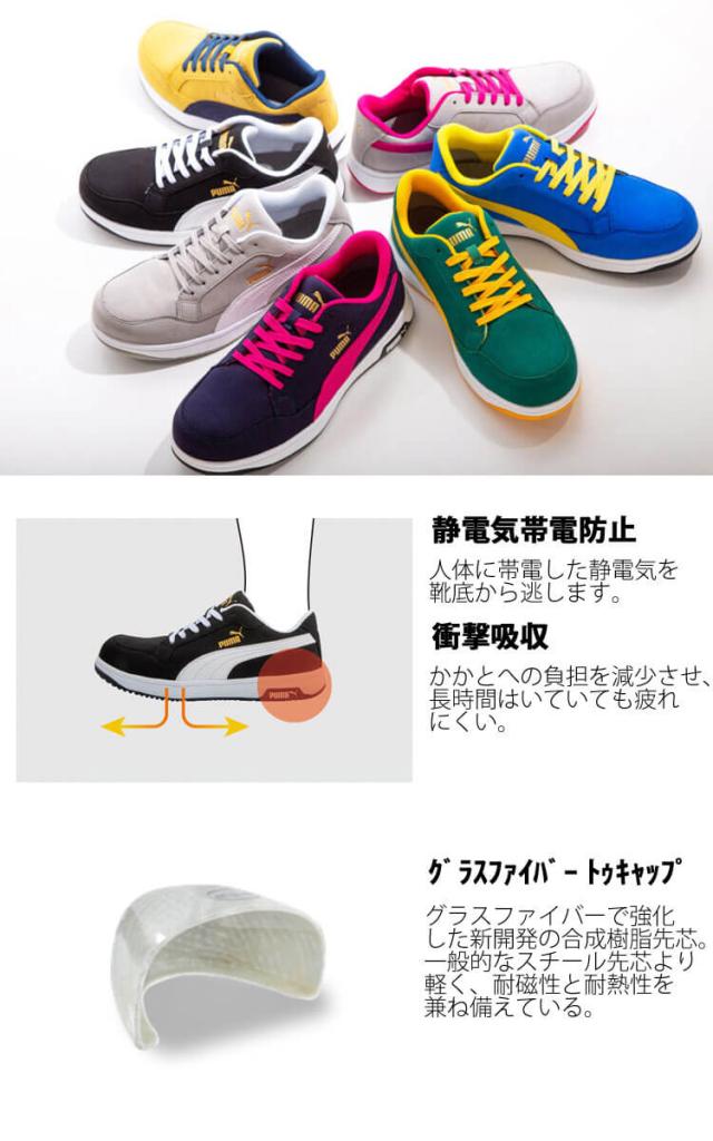 安全靴 PUMA プーマ エアツイスト2.0・ロー 64215 64216 64217 64218 64221 作業靴 ユニワールド 静電 JSAAA種 プロスニーカー 安全靴 PUMA プーマ エアツイスト2.0・ロー 64215 64216 64217 64218
