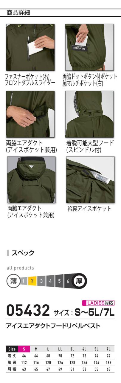 シンメン SHINMEN S-AIR アイスエアダクトフードリペルベスト(ファンなし) 05432 ファン付き作業着 サイズ7Lの通販は