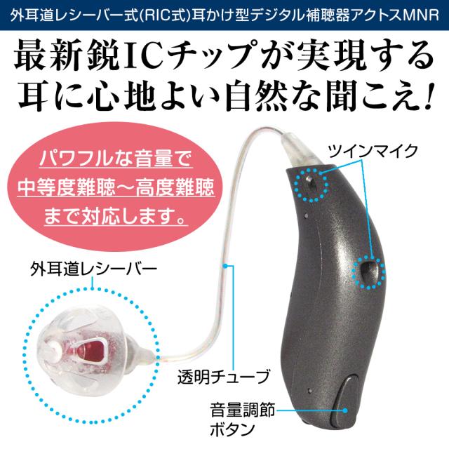 外耳道レシーバー式(RIC式)耳かけ型デジタル補聴器アクトスMNR 片耳用_1