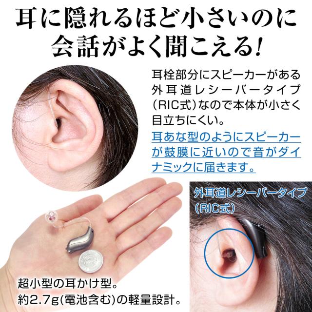 外耳道レシーバー式(RIC式)耳かけ型デジタル補聴器アクトスMNR 片耳用_2