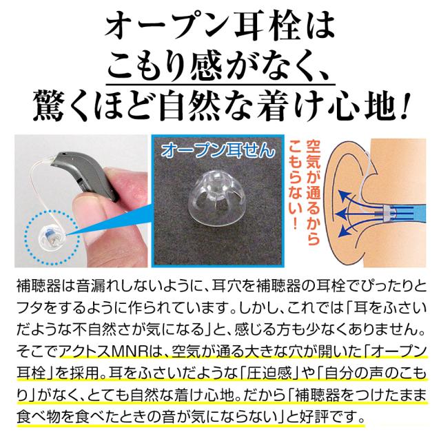 外耳道レシーバー式(RIC式)耳かけ型デジタル補聴器アクトスMNR 片耳用_8