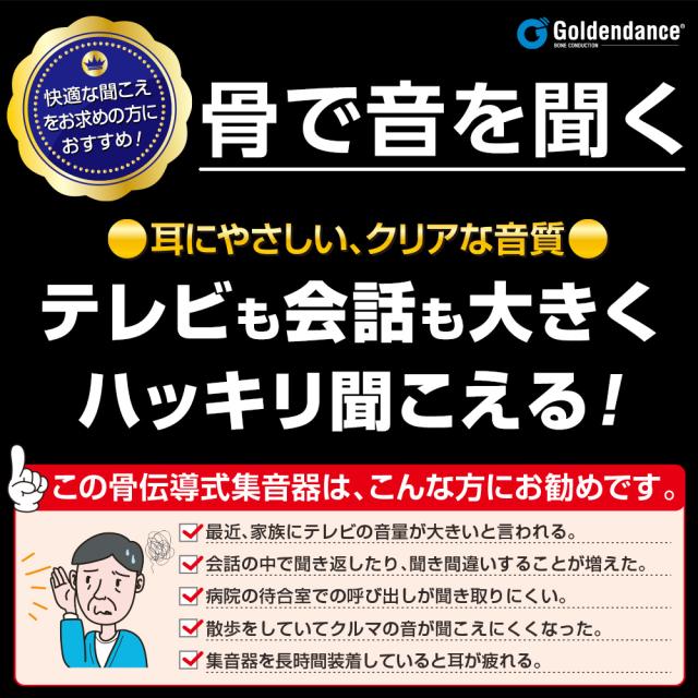 【骨伝導 集音器 】イヤーソニックイン ハイブリッド GD-ES-01 高性能 ハイブリッド式イヤホン ゴールデンダンス社製 正規品 骨伝導 イヤホン 電池式 集音器 操作簡単