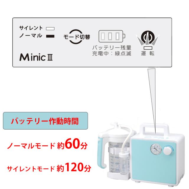 新鋭工業 ミニックⅢ-S ボトルセットなし 新鋭工業 当日出荷 吸引器
