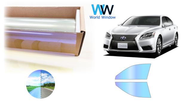 遮熱機能付 オーロラフィルム(発色タイプ) 透過率81％ レクサス LS 標準 (USF40･45/UVF45) カット済みカーフィルム フロントドアセット オーロラタイプ ゴーストタイプ ホログラフィック カメレオンフィルム