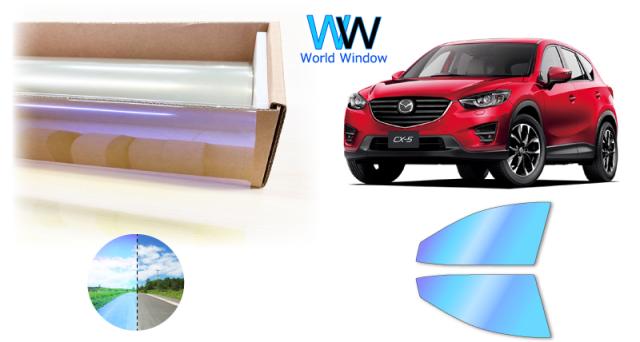 遮熱機能付 オーロラフィルム(発色タイプ) 透過率81％ マツダ CX-5 (KE2AW/KE2FW/KE5AW/KE5FW/KEEAW/KEEFW) カット済みカーフィルム フロントドアセット オーロラタイプ ゴーストタイプ ホログラフィック カメレオンフィルム