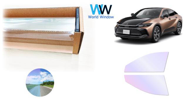 オーロラフィルム (グロウゴースト91) 遮熱フィルム 透過率90％  トヨタ クラウンクロスオーバー (AZSH35/TZSH35) カット済みカーフィルム フロントドアセット オーロラタイプ ゴーストタイプ ホログラフィック カメレオンフィルムの通販は 8,030円